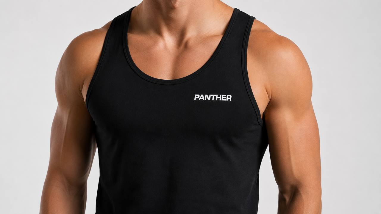 PANTHER Hoodie 1 — Black with white PANTHER wordmark